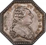 1785 Compagnie des Indes Jeton. Betts-unlisted, Lecompte-10. Silver, 36 mm. Uncirculated Details--Cl
