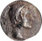 BAKTRIA. Kingdom of Baktria. Agathokles Dikaios, 185-170 B.C. AR Tetradrachm. ANACS VF 35. Corroded.
