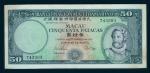 Banco Nacional Ultramarino, 50 patacas, 1 September 1976, serial number 743303, dark green on multic