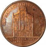 1856 (ca. 1859) Sages Masonic Medalets -- No. 1, Old Masonic Hall, Broadway, N.Y. Original. Bowers-1