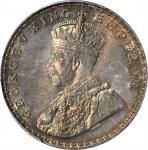 1911-(B)年印度1卢比。孟买铸币厂。INDIA. Rupee, 1911-(B). Bombay Mint. George V. PCGS MS-65.