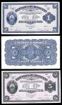 Republic of Honduras Customs House Face and Back Proofs. 1, 5 and 10 Pesos. Decree of 5.10.1927. Mos