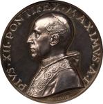 1939年意大利梵蒂冈银章。ITALY. Papal (Vatican City). Election of Pius XII Silver Medal, Year I (1939). NGC MS-