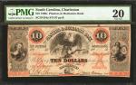 Charleston, South Carolina. Planters and Mechanics Bank. May 2, 1860. $10. PMG Very Fine 20.