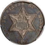 1859 Silver Three-Cent Piece. Proof. Unc Details--Bent (PCGS).