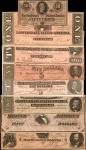 Lot of (8) Confederate Currency Notes. T-65 through T-72. Extremely Fine to Choice About Uncirculate