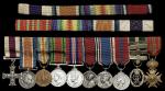 x The Great War M.C., T.D., Croix de Guerre mounted group of ten miniature dress medals worn by Colo