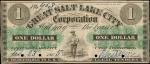 Great Salt Lake City, Utah Territory. Great Salt Lake City Corporation. Feb. 23, 1865. $1. Very Fine