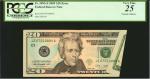 Fr. 2095-E. 2009 $20  Federal Reserve Note. Richmond. PCGS Currency Very Fine 25. Printed Foldover.