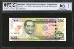 2011及2012菲律宾中央银行200及500比索。替补劵。 PHILIPPINES. Bangko Sentral Ng Pilipinas. 200 & 500 Piso, 2011 & 2012