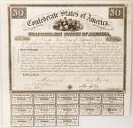 Confederate Bond. Ball 2. Cr. 5. Act of February 28th, 1861. $50.
