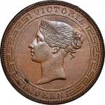 Ceylon, 5 cents, copper proof, 1890, Red and Brown VIP Proof, weight 18.92g,NGC PF 63BN, NGC Cert. #