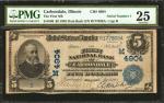 Carbondale, Illinois. $5 1902 Date Back. Fr. 596. The First NB. Charter #4904. PMG Very Fine 25.