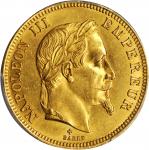 FRANCE. 100 Franc, 1863-BB. Strasbourg Mint. PCGS AU-58 Secure Holder.