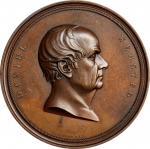 Undated (ca. 1860) Daniel Webster Medal. Bronzed Copper. 76.5 mm. Julian PE-37, var. Mint State.