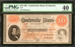 T-24. Confederate Currency. 1861 $10. PMG Extremely Fine 40.