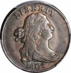 1803 Draped Bust Half Cent. C-1. Rarity-1. AU-53 BN (PCGS).