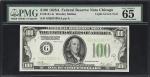 Fr. 2151-G. 1928A Light Green Seal $100 Federal Reserve Note. Chicago. PMG Gem Uncirculated 65 EPQ.