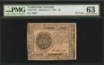 CC-29. Continental Currency. February 17, 1776. $7. PMG Choice Uncirculated 63.