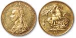 1887年英国2英镑金币一枚，重：16.2g，近未使用至完全未使用
