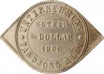 1891年荷兰东印度群岛Tandjong阿拉姆半圆代用币。NETHERLANDS EAST INDIES. Tandjong Alam. 1/2 Dollar Token, 1891. NGC Unc