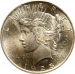 1925 Peace Silver Dollar. MS-66 (PCGS). CAC.
