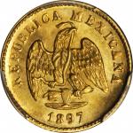 MEXICO. Peso, 1897-Mo M. Mexico City Mint. PCGS MS-64 Gold Shield.