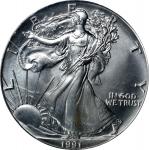 1991 Silver Eagle. Gem Uncirculated (PCGS). 9-11-01 WTC Ground Zero Recovery.