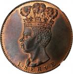BARBADOS. Copper Penny Restrike, 1792. NGC PROOF-66 Red Brown.