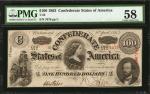 T-56. Confederate Currency. 1863 $100. PMG Choice About Uncirculated 58.