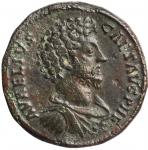 MARCUS AURELIUS AS CAESAR, A.D. 139-161. AE Sestertius (27.13 gms), Rome Mint, A.D. 159-160. VERY FI