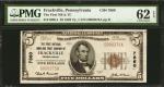 Frackville, Pennsylvania. $5 1929 Ty. 1. Fr. 1800-1. The First NB. Charter #7860. PMG Uncirculated 6