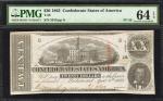 T-58. Confederate Currency. 1863 $20. Hammer Cut Cancelled. PMG Choice Uncirculated 64 EPQ.