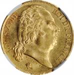 FRANCE. 20 Francs, 1824-A. Paris Mint. Louis XVIII. NGC MS-62.