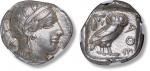 希腊雅典城4德拉克马银币一枚，NGC Ch AU，评级编号：5771278-003