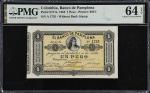 COLOMBIA. Banco de Pamplona. 1 Peso, 1883. P-S711a. PMG Choice Uncirculated 64 EPQ.