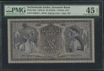 1935年荷属东印度瓜哇银行25盾，编号FA04612，PMG45EPQ。Netherlands Indies, De Javasche Bank, 25 gulden, 13.2.1935, ser