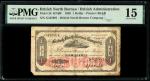 British North Borneo, $1, 1936 (KNB6;P-28) S/no. G425981, PMG 15, Rust, Corner Missing1936年英属北婆罗洲1元