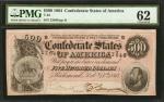 T-64. Confederate Currency. 1864 $500. PMG Uncirculated 62.