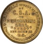 (1879) J.W. Scott Confederate half dollar restrike die trial. Brass, 30.4 mm. Choice Mint State.