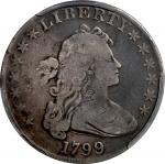 1799 Draped Bust Silver Dollar. Fine Details--Graffiti (PCGS).