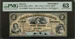 MEXICO. Banco De Londres Mexico Y Sud America. 2 Pesos, 1883. P-S220s. Specimen. PMG Choice Uncircul