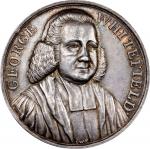 1770 Death of George Whitefield Medal. Betts-unlisted, BHM-149. Silver, 40.4 mm. AU-58 (PCGS).