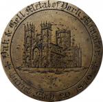 GREAT BRITAIN. York Minster Oak & Bell Metal Engraved uniface Medal or Box Lid, 1840. EXTREMELY FINE