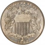 1883/1883 Shield Nickel. FS-312. Repunched Date. MS-64 (NGC).