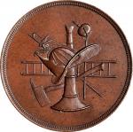 1875 Volunteer Active Fire Association of Philadelphia Medal. Bronze. Mint State.
