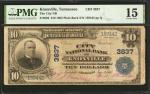 Knoxville, Tennessee. $10  1902 Plain Back. Fr. 626. The City NB. Charter #3837. PMG Choice Fine 15.