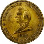 1860 Stephen Douglas Political Medal. DeWitt-SD 1860-11. Brass. Reeded Edge. 27.9 mm. Extremely Fine