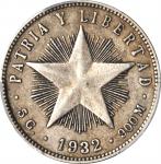 CUBA. 20 Centavos, 1932. Philadelphia Mint. PCGS EF-45 Gold Shield.