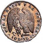 CHILE, Santiago, 1/2 real, 1844 IJ, NGC MS 66 (Val y Mexia Collection Label).